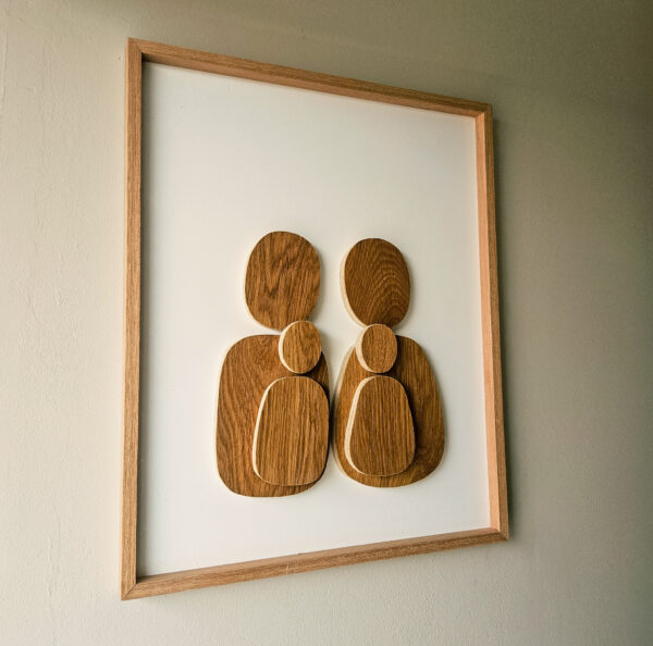 3D familie portret hout, gezinsportret