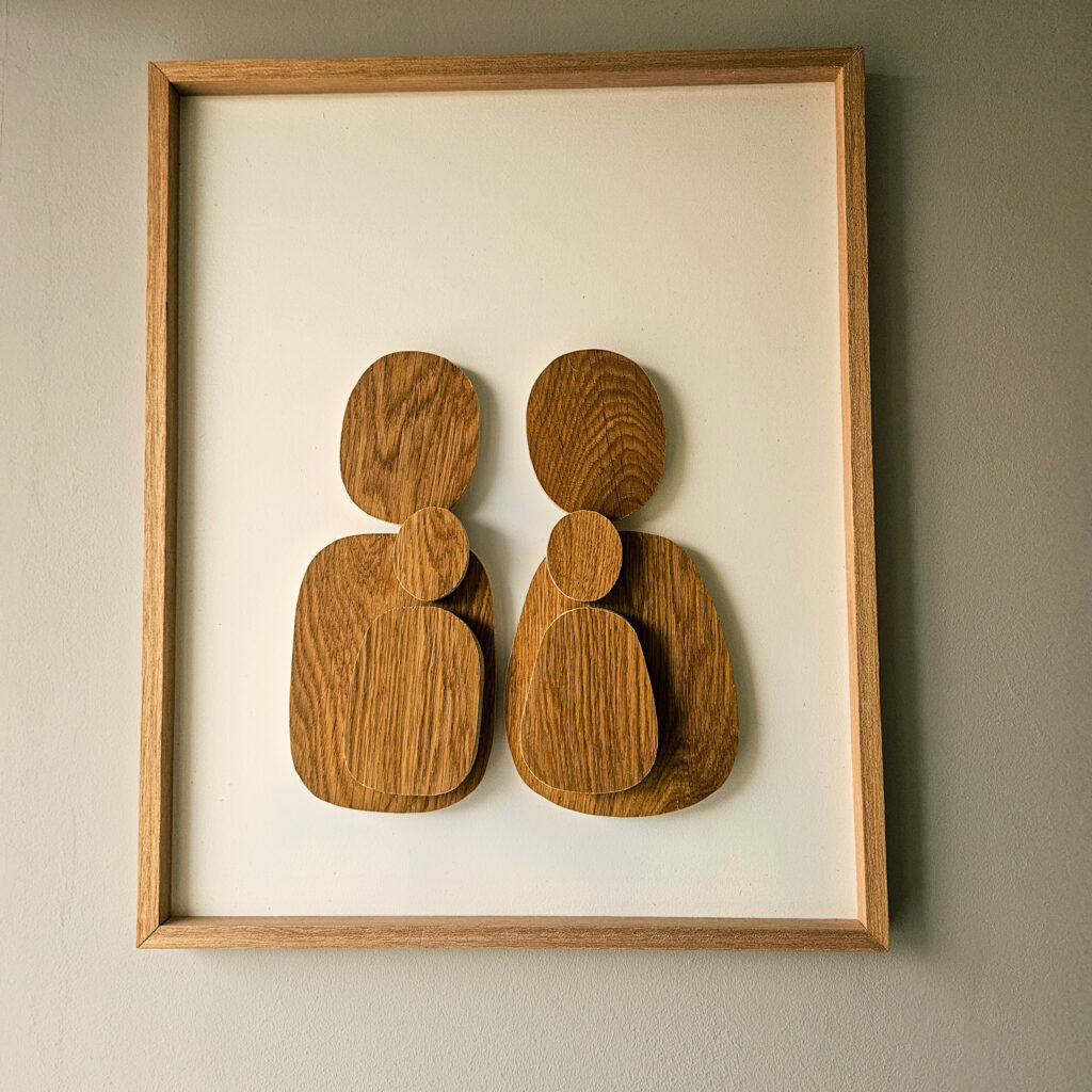 3D familie portret hout, gezinsportret