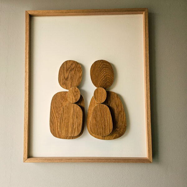 3D familie portret hout, gezinsportret