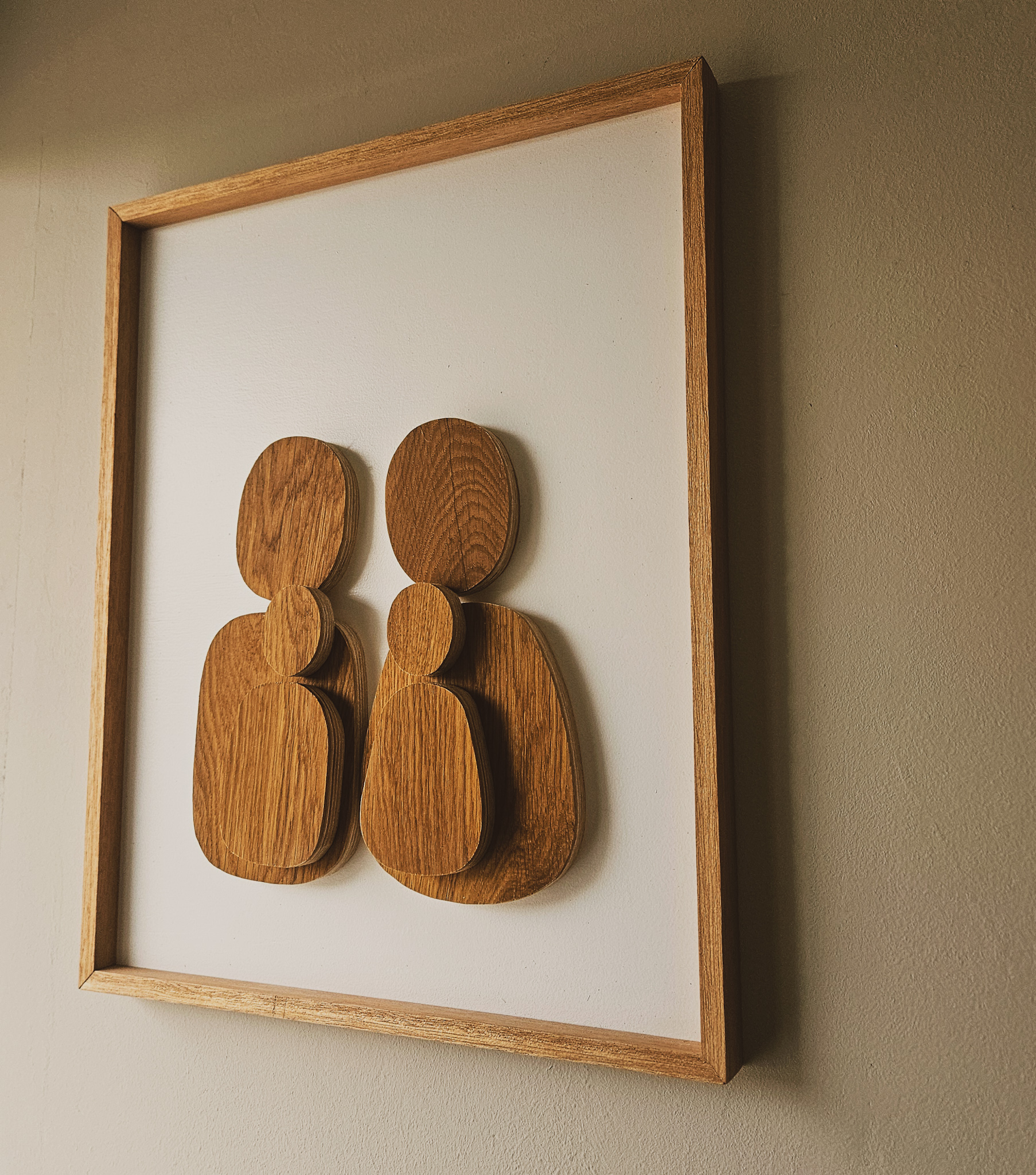 3D familie portret hout, gezinsportret