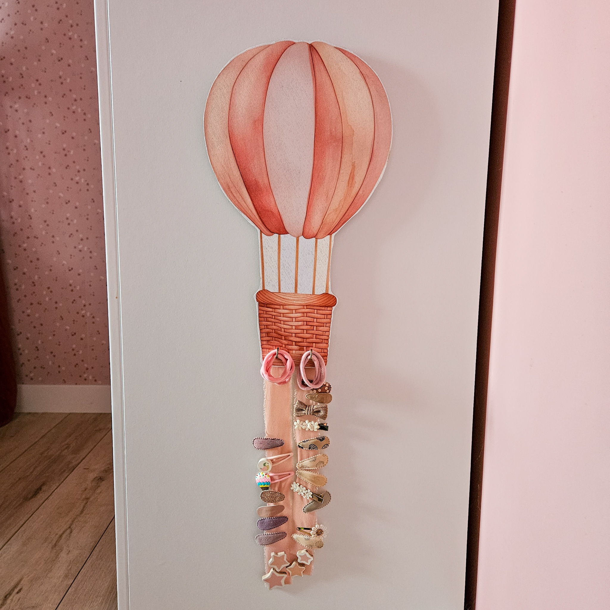Luchtballon, haarspeldjes houder, haarclipje houder, haarspeldje organisator