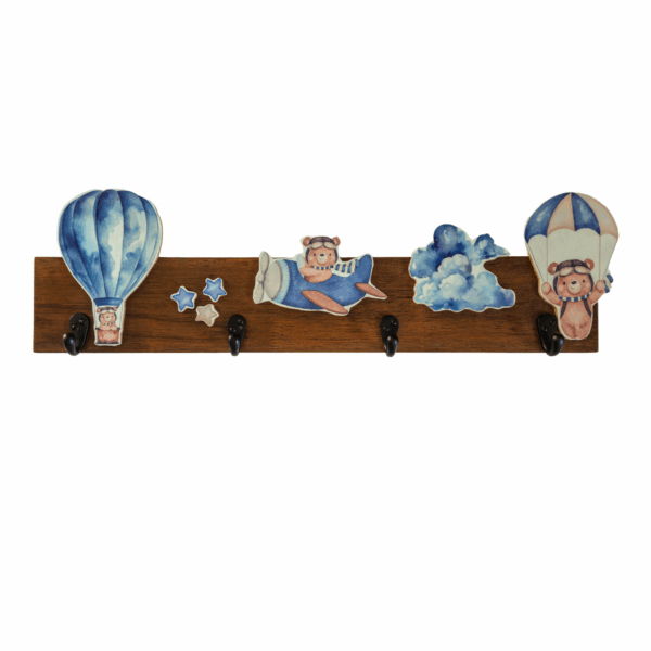 Kinderkapstok kapstok blauw luchtballon